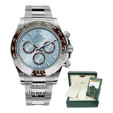 Relógio Rolex Daytona Prata Azul C/ Caixa Manual Certificado