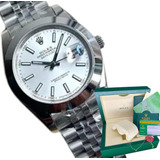 Relógio Rolex Masculino Datejust Branco Automático