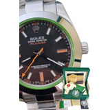 Relógio Rolex Milgauss Preto Aço 41mm Base Eta 3035 C/ Caixa