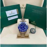 Relógio Rolex Submariner Azul Com Caixa Manual Tag E Sacola