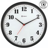 Relógio Silencioso Parede 26 Cm Contínuo Herweg 6126s Preto Fundo Branco