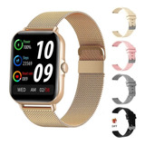 Relógio Smart Watch Feminino Gold Metal Luxo + Brinde Top Nf