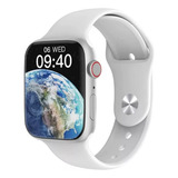 Relogio Smartwatch Branco + Pulseira + Película + Capinha 