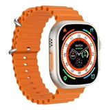Relogio Smartwatch Inteligente Unisex Ultra Modelo S8 Mtr71 Cor Da Caixa Branco/vermelho Cor Da Pulseira Diversos Cor Do Bisel Prata/laranja Desenho Da Pulseira Pulseira Oceanica