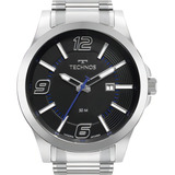 Relógio Technos Masculino 2115gu Azul Ou Vermelho Original Cor Da Correia Prata Cor Do Bisel Prata Cor Do Fundo Preto