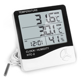 Relógio Temperatura Umidade Termo Higrômetro Digital Hora