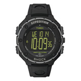 Relógio Timex Masculino Digital Expedition Shock T49950 Correia Preto Bisel Preto Fundo Preto