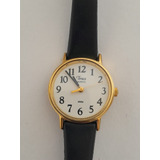 Relógio Timex Quartz Dourado Pulseira Couro