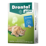Remedio De Verme Gato Drontal Da Bayer Com 4 Comprimidos