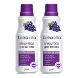Removedor De Esmalte 90ml Beira Alta Zero Acetona Uva - 2 Un