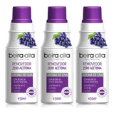 Removedor De Esmaltes Zero Acetona Beira Alta Uva 450ml 3 Un