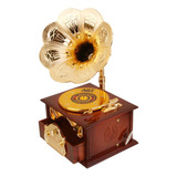 Retro Gramofone Fonógrafo Forma Arte Decoração De Música