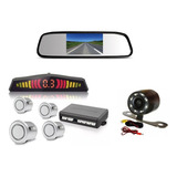 Retrovisor + Camera De Ré Infra Vermelho Sensor Cinza Prata