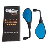 Retrovisor Gvs Bmw F800 Rebaixado Longo Honda Convexo Azul