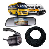 Retrovisor Lcd + Camera Re P/van Caminhão Kit 24v C/15metros