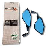 Retrovisor Rvg Kawasaki Z400 Haste Curta 90 Honda Plano Azul