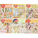 Revista Eu Amo Ponto De Cruz Fácil Bordados Modernos Kit C/6