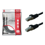 Rf Cabo Rede Blindado 2m Ethernet Rj45 Cat6 Preto 2 Metros