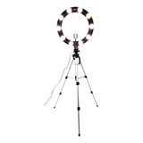 Ring Light 10 Soquetes Mod. E27 + Tripé 1,50m + Kit Selfie