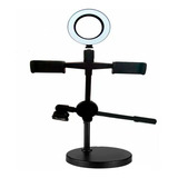 Ring Light 16cm Iluminação Led Tripé 2 Suporte P/ Celular