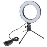 Ring Light 20cm Iluminação Vídeos Make Tripé C/ Suporte Cel