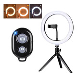 Ring Light 26cm Com Tripé De Mesa Luz De Led Live Foto Video