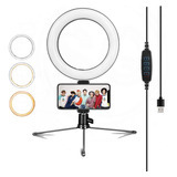 Ring Light 6 Polegadas Mesa Portátil Iluminador Led + Brinde
