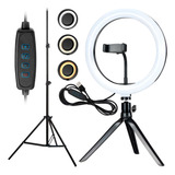 Ring Light Anel De Luz Led 26cm Completo C/ Tripé Suporte 2m