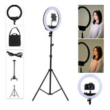 Ring Light Completo Iluminador Portátil + Tripé 2 Mts 10 Pol