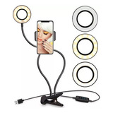 Ring Light Iluminação Selfie Suporte Celular Make Youtuber Cor Da Estrutura Preto