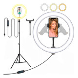 Ring Light Iluminador 26cm Luz Led P/ Selfie Com Tripé 160cm