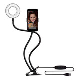 Ring Light Iluminador De Luz De Mesa Com Suporte P/ Celular