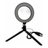 Ring Light Iluminador Led 6 Polegadas 16cm Usb Tripé De Mesa