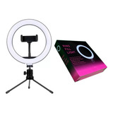 Ring Light Iluminador Led 8 Pol/ 20cm C/ Mini Tripé Lle8