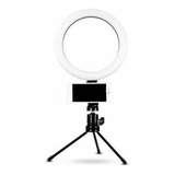 Ring Light Iluminador Luz Led Selfie Tripé Mesa 16 Cm