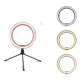 Ring Light Iluminador Luz Led Selfie Tripé Mesa 6 Polegadas 