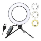 Ring Light Kit 2 Led Portátil 16 Cm Mini Tripe Profissional