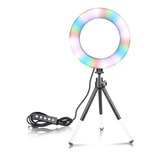 Ring Light Led 20cm De 8 Polegadas + Tripé De Mesa + Suporte
