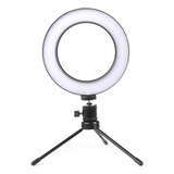 Ring Light Led 6 Polegadas Com Tripé Mesa + Dimer Cores