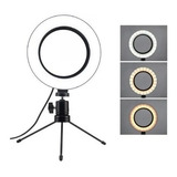 Ring Light Led Mesa Iluminador Pequena Tripé 6 Polegada 16cm