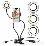 Ring Light Led Usb Com Suporte Articulado Para Celular Xcell
