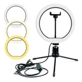 Ring Light Luz Led 20cm Anel De Luz Selfie Com Tripé Celular