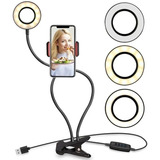 Ring Light + Suporte Celular Selfi Luminaria Abajur Youtuber