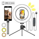 Ring Light Tripe 20 Cm Maquiagem Selfie C/ Suporte Celular