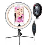 Ringh Light 10'' Kit Iluminaçao Video 26cm Cor Da Estrutura Preto Cor Da Luz Tricolor 110v/220v