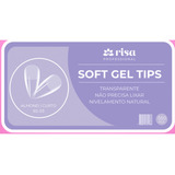 Risa Soft Gel Tips Almond Curto 550 Cor Transparente