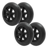 Roda 4 Polegadas Para Cadeira De Banho Em Pvc Preto - 4 Unid