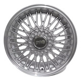 Roda Aro 17 Bbs Ballina 4x100 4x108 4 Rodas Jogo + Bicos Cor Prata Borda Diamante