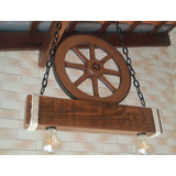 Roda De Carroça Rústico Com Caibro 2 Bocal