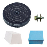 Roda P/polimento De Aluminio/inox Pano Jeans 100mm Kit C/4un